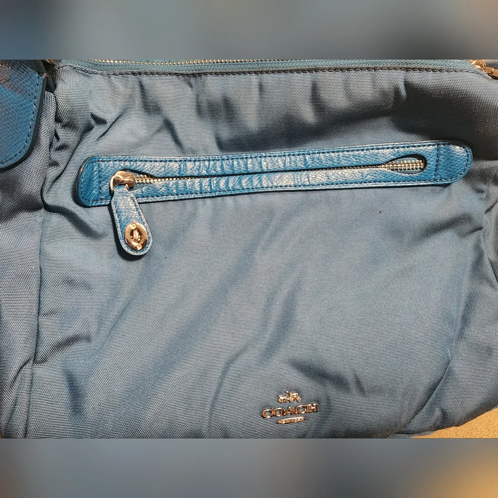Coach Teal Messenger Bag - Picture 4 of 13